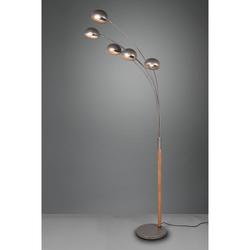 Reality Dito Stehleuchte Dunkelbraun, Nickel-Matt, 5-flammig main product photo