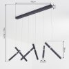 Térou Pendelleuchte LED Anthrazit, 6-flammig