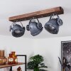 Herford Deckenleuchte Grau, Holz dunkel, 3-flammig Herford Deckenleuchte Grau, Holz dunkel, 3-flammig