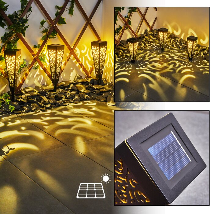 Staranzano Solarleuchte LED Gelb, Schwarz, 1-flammig Staranzano Solarleuchte LED Gelb, Schwarz, 1-flammig