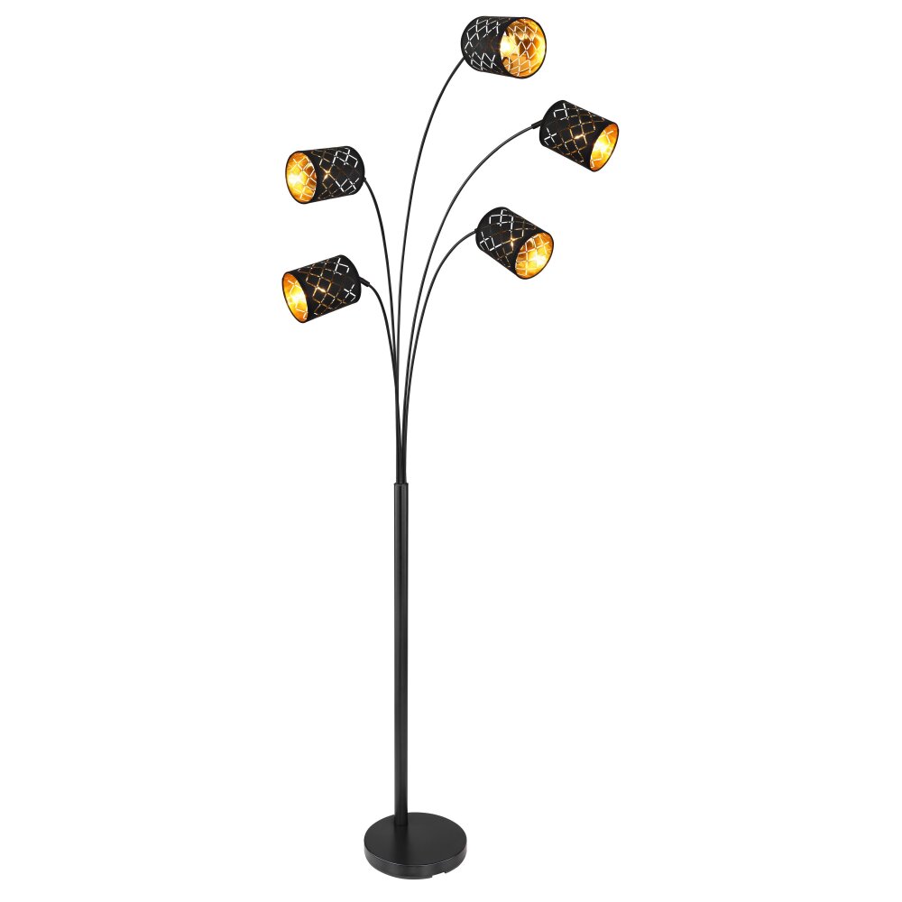 Globo CLARKE Stehleuchte Schwarz, 5-flammig main product photo