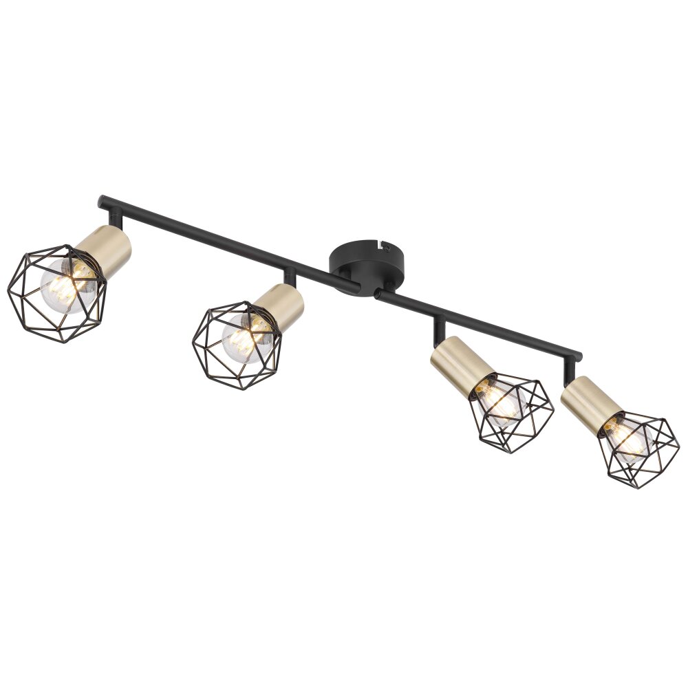 Globo XARA Deckenleuchte Altmessing, Schwarz, 4-flammig main product photo