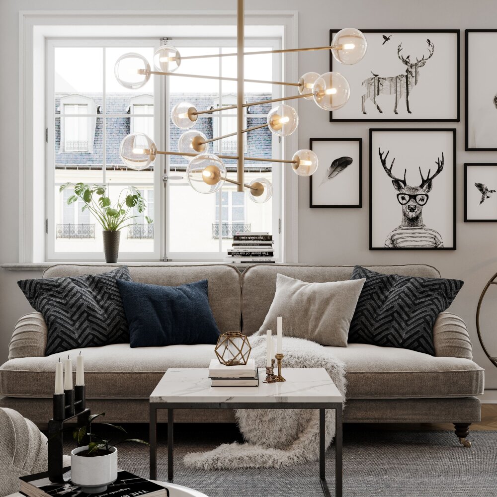 By Rydens Avenue Hängeleuchte Gold, 12-flammig main product photo