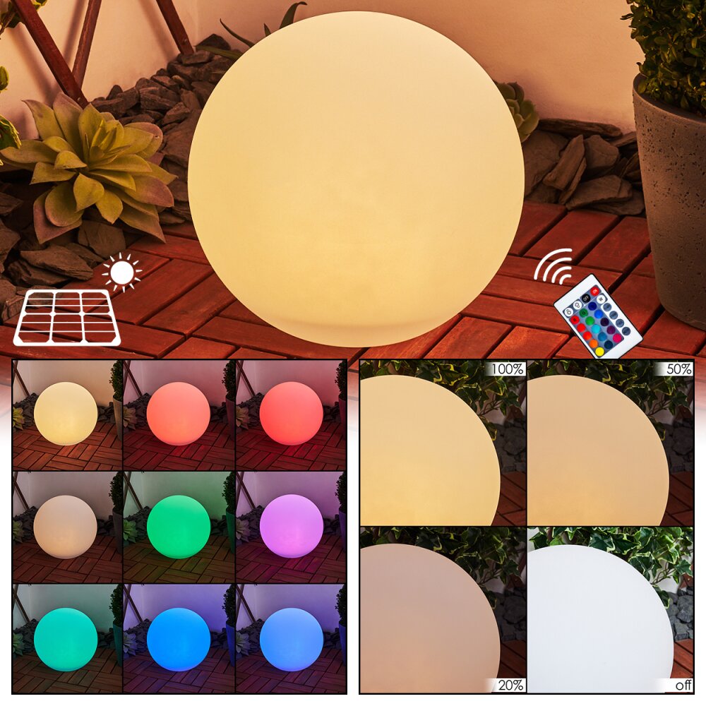 Ykullen Solar-Kugelleuchte LED Schwarz, 1-flammig, Fernbedienung, Farbwechsler main product photo