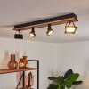 Giresta Deckenleuchte LED Holz dunkel, Schwarz, 4-flammig