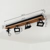 Giresta Deckenleuchte LED Holz dunkel, Schwarz, 4-flammig