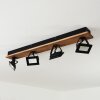 Giresta Deckenleuchte LED Holz dunkel, Schwarz, 4-flammig