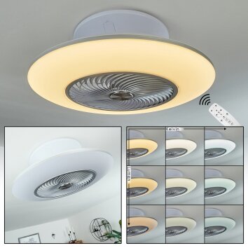 Chaville Deckenventilator LED Weiß, 1-flammig, Fernbedienung