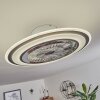 Terradura   Deckenventilator LED Chrom, Schwarz, Weiß, 1-flammig, Fernbedienung