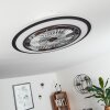 Terradura   Deckenventilator LED Chrom, Schwarz, Weiß, 1-flammig, Fernbedienung