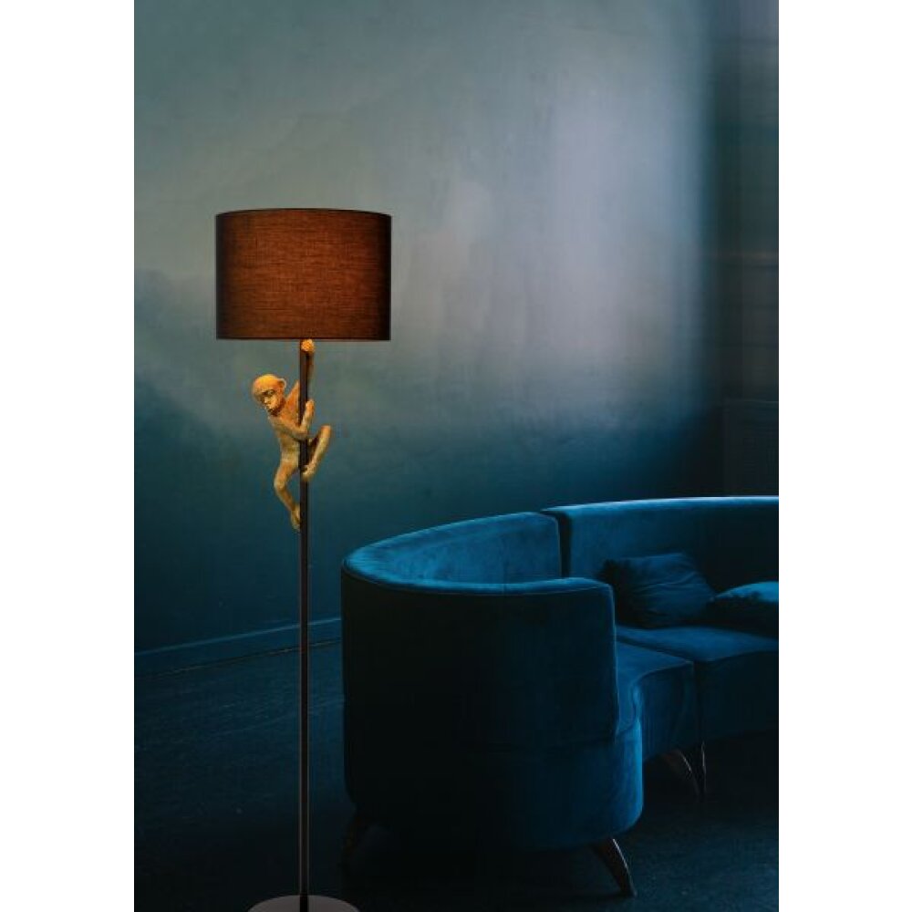 Lucide CHIMP Stehleuchte Gold, Schwarz, 1-flammig main product photo