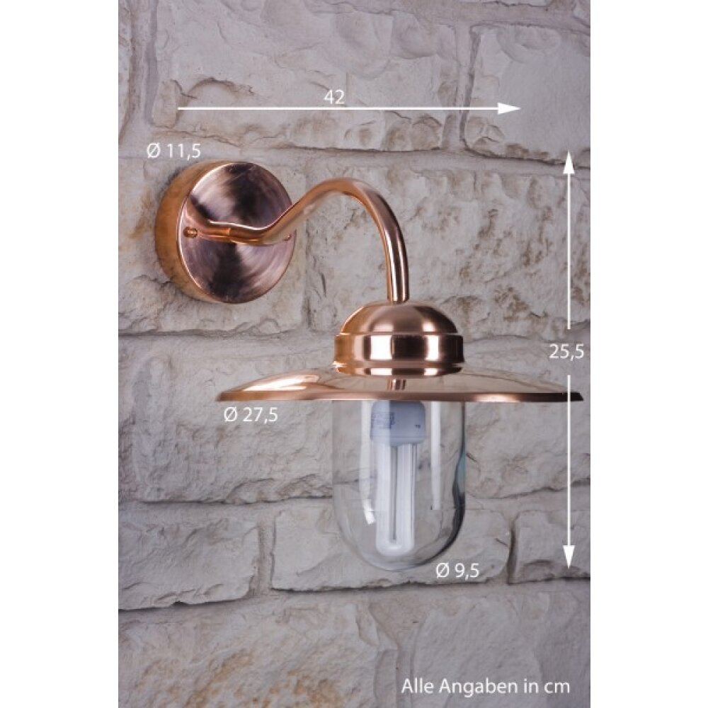 Nordlux LUXEMBOURG Außenwandleuchte Kupferfarben, Transparent, Klar, 1-flammig main product photo