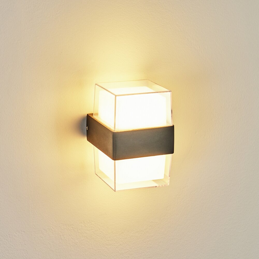 Cesta Außenwandleuchte LED Schwarz, 2-flammig