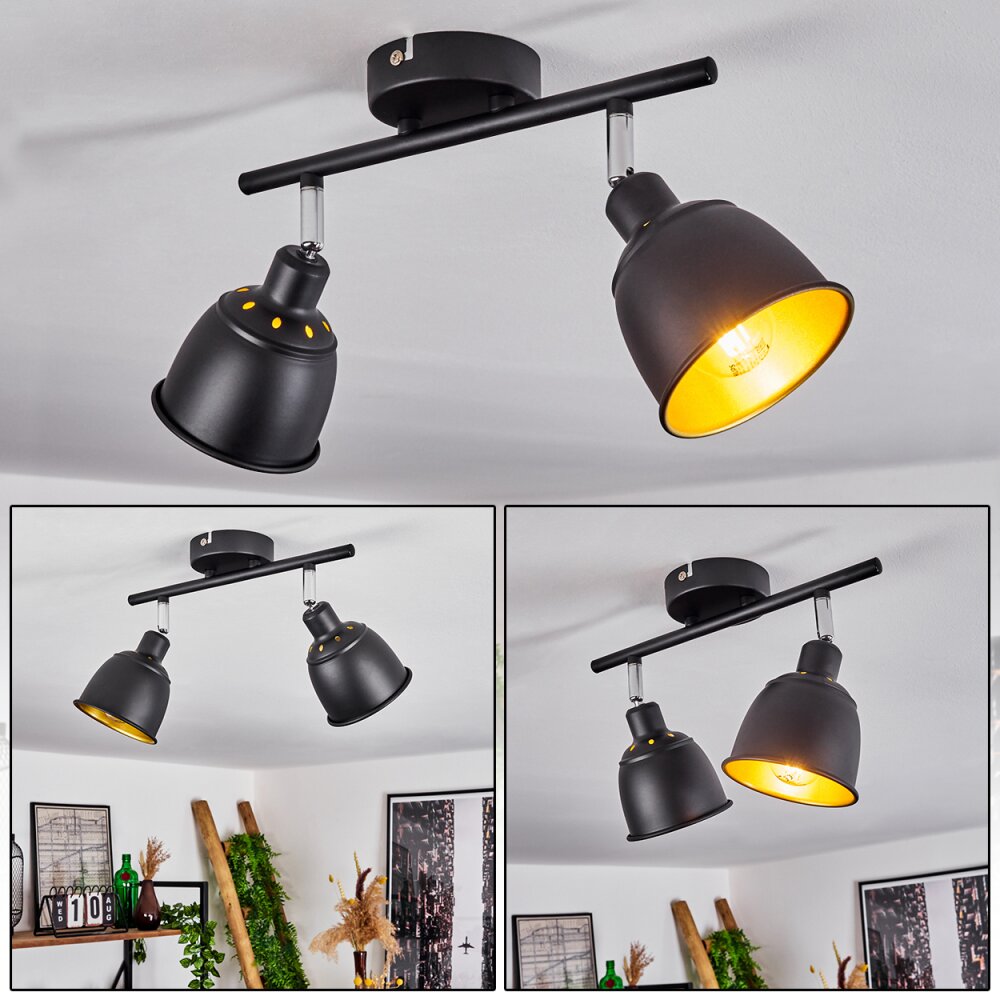 Pistrino Deckenleuchte Chrom, Schwarz, 2-flammig main product photo