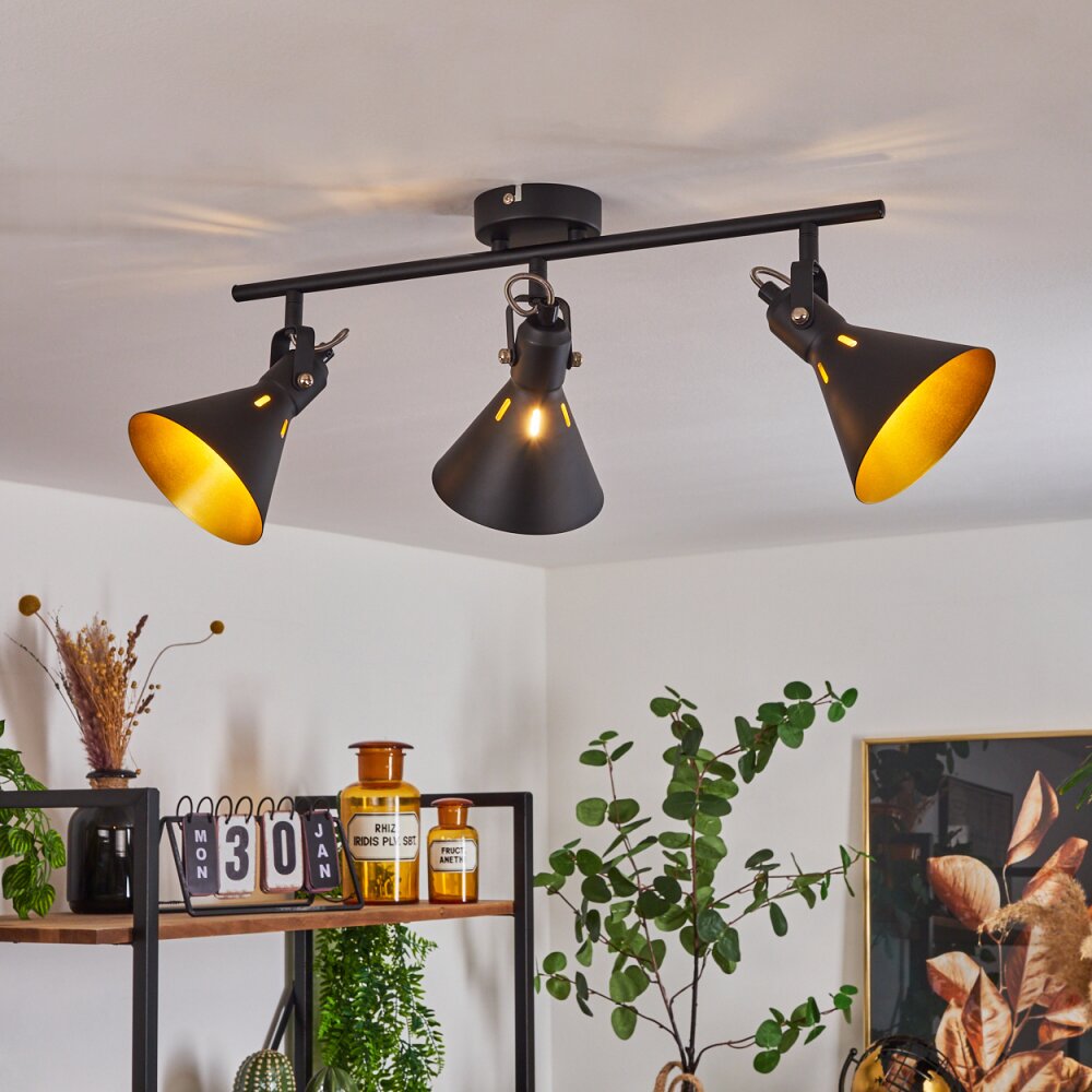 Upiano Deckenleuchte Chrom, Schwarz, 3-flammig main product photo