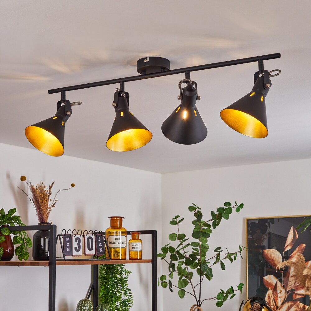 Upiano Deckenleuchte Chrom, Schwarz, 4-flammig main product photo