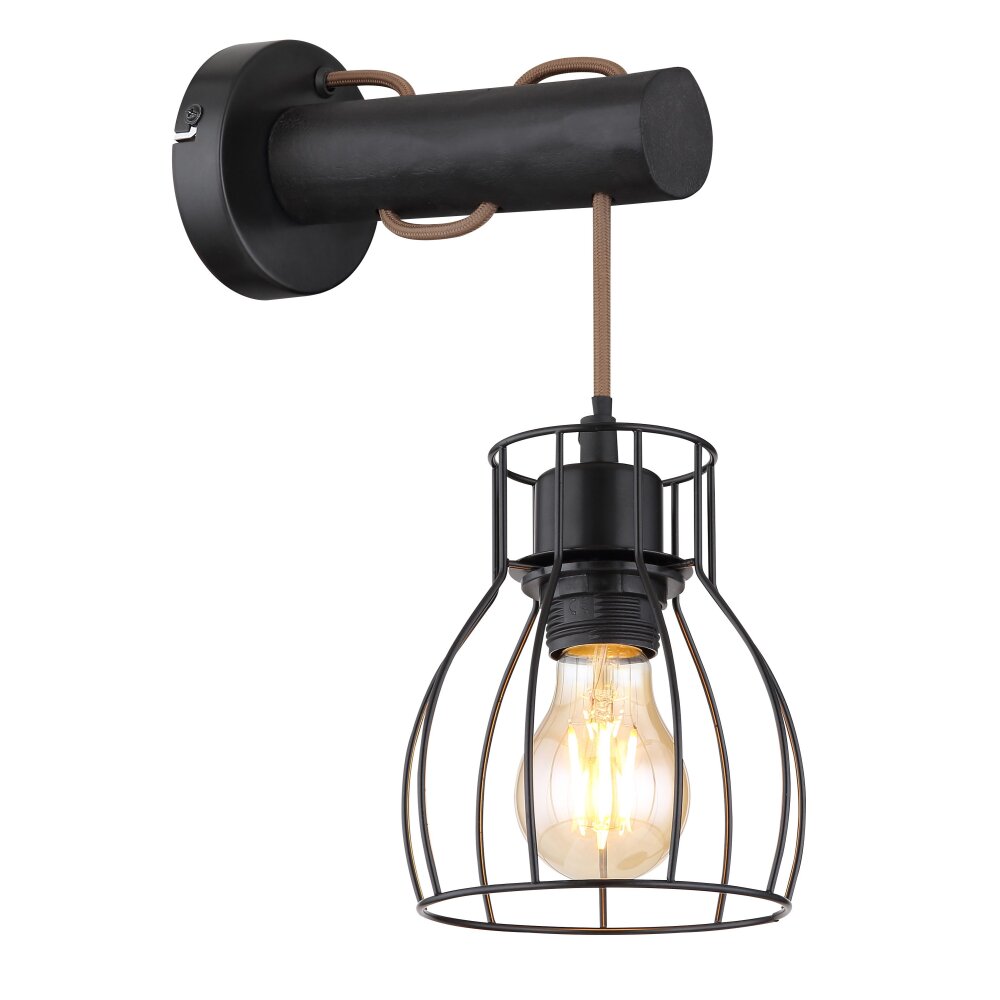 Globo MINA Wandleuchte Schwarz, 1-flammig main product photo