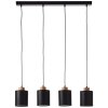 Brilliant Vonnie Pendelleuchte Holz hell, Schwarz, 4-flammig