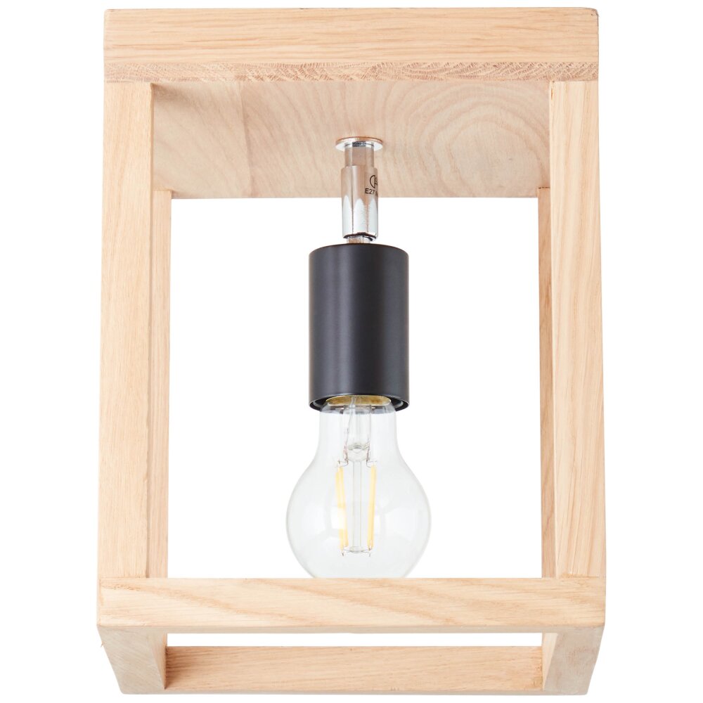 Brilliant Nerea Deckenleuchte Holz hell, Schwarz, 1-flammig