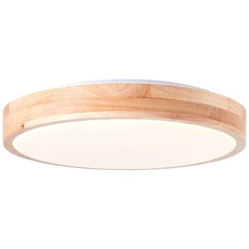 Brilliant Slimline Deckenleuchte LED Holz hell, Weiß, 1-flammig