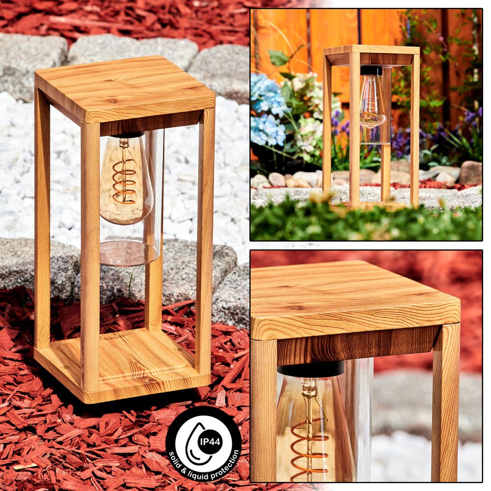 Leset Sockelleuchte Braun, Holzoptik, 1-flammig main product photo