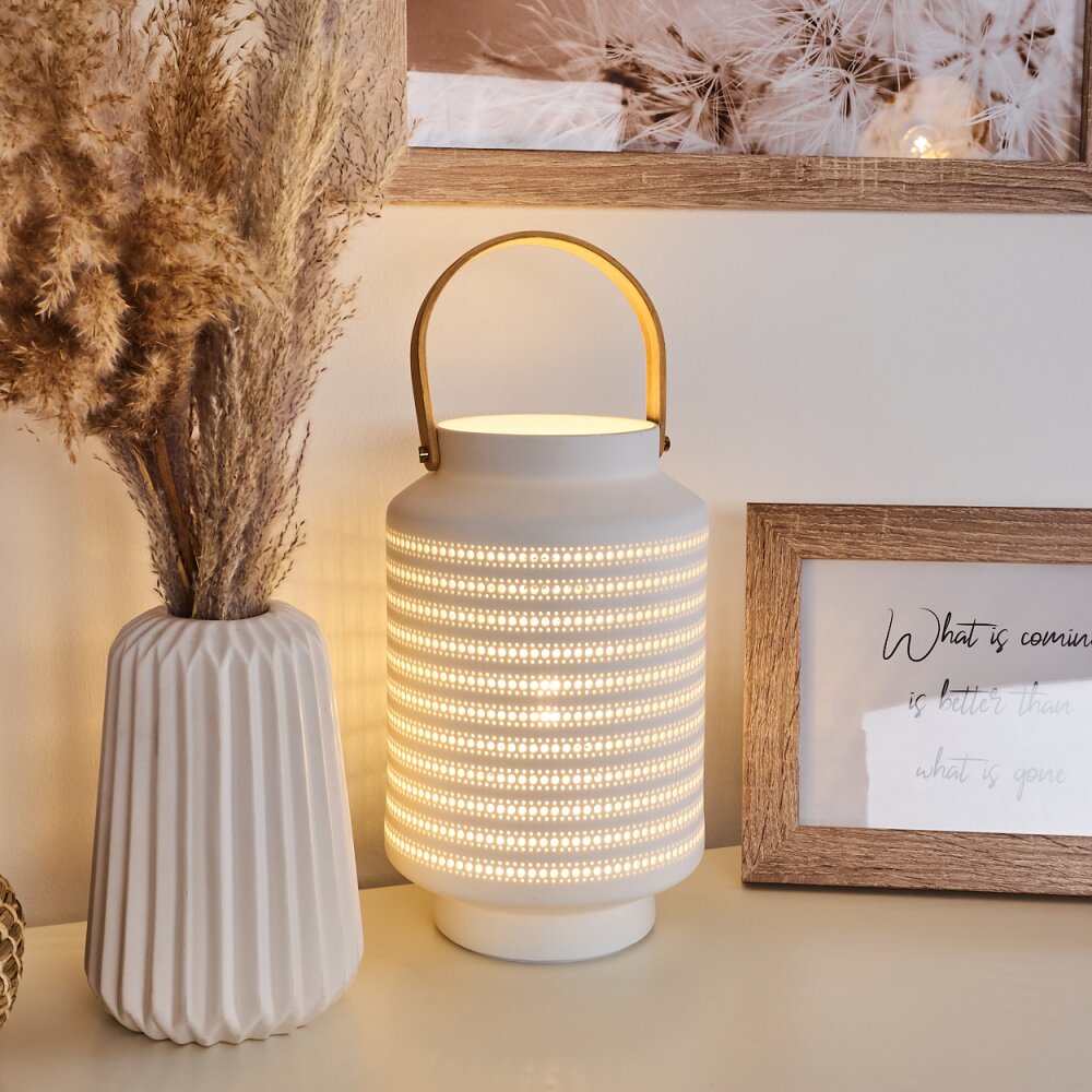 Forrnes Tischleuchte Beige, Weiß, 1-flammig main product photo