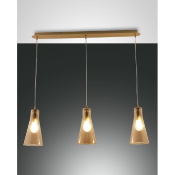 Fabas Luce Dafne Pendelleuchte Messing, 3-flammig