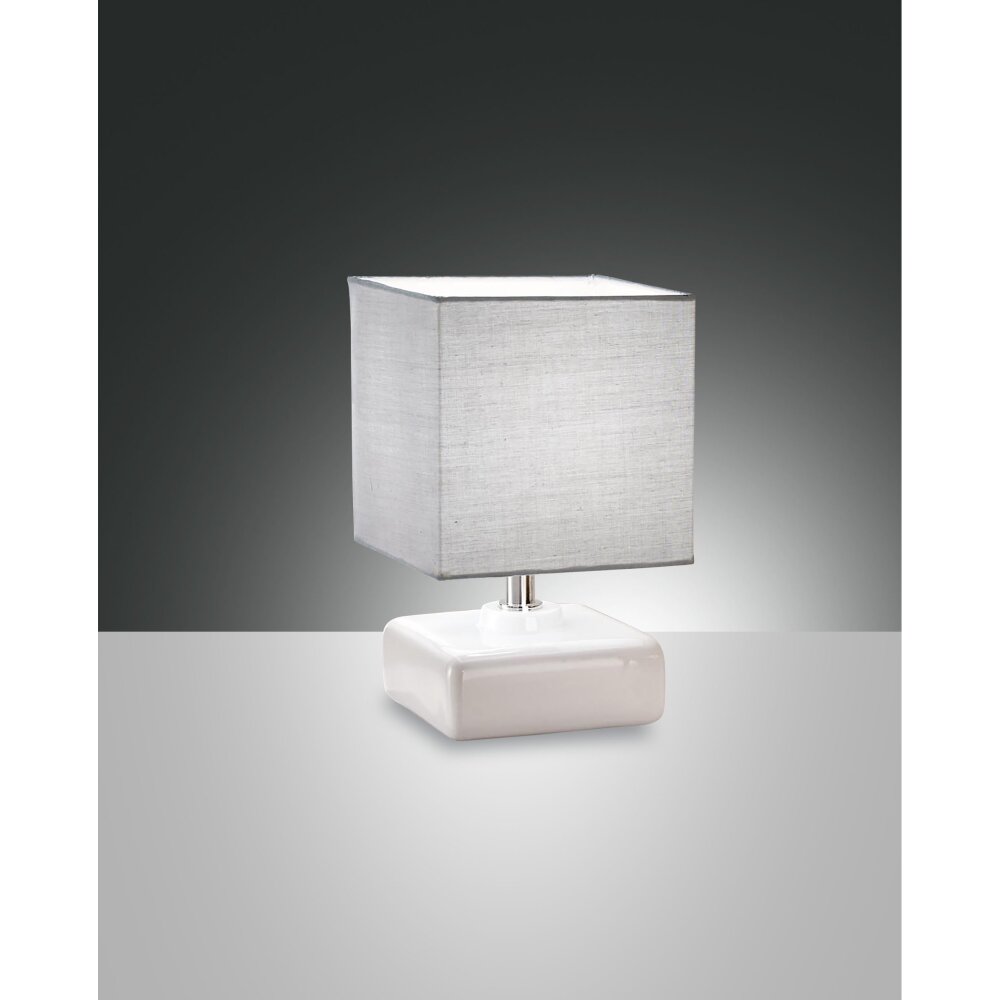 Fabas Luce Taro Tischleuchte Weiß, 1-flammig