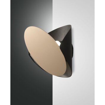 Fabas Luce Shield Wandleuchte LED Gold, Schwarz, 1-flammig
