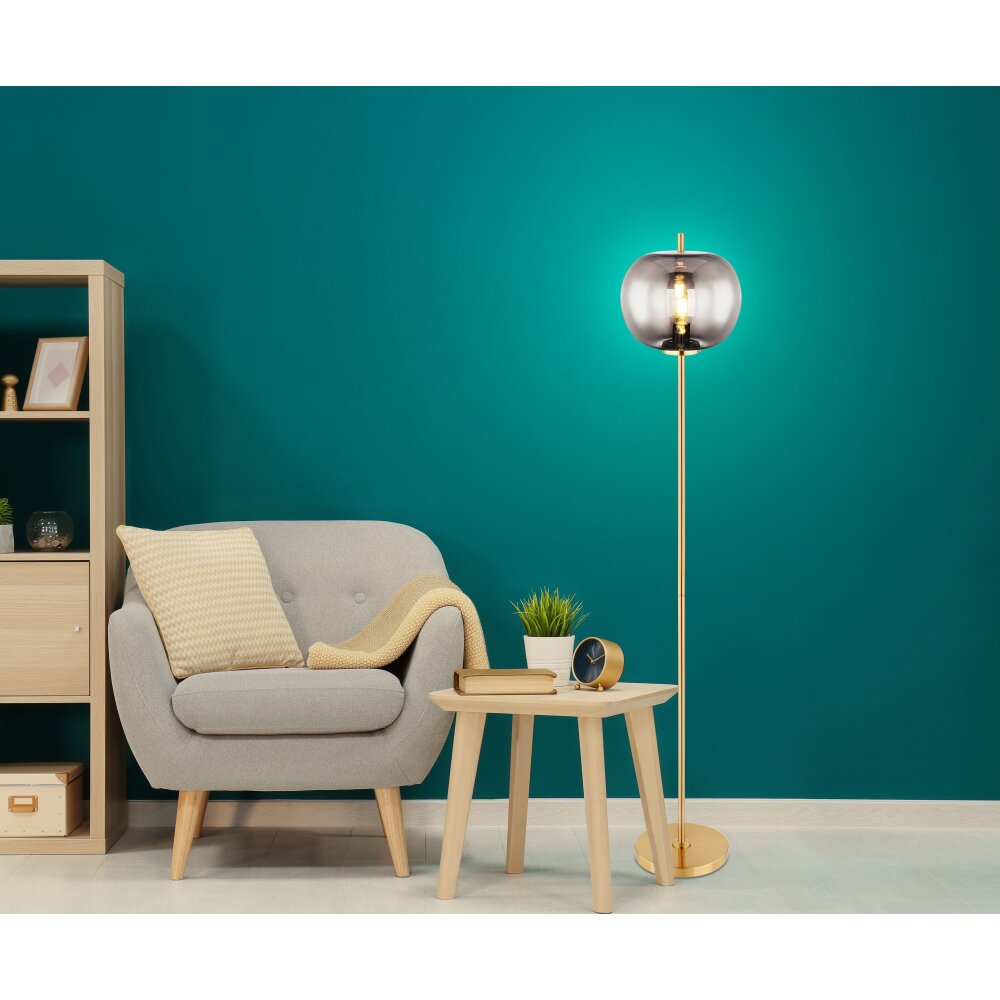 Globo BLACKY Stehleuchte Messing, 1-flammig main product photo