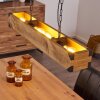 Olomouc Pendelleuchte Holz hell, Schwarz, 4-flammig