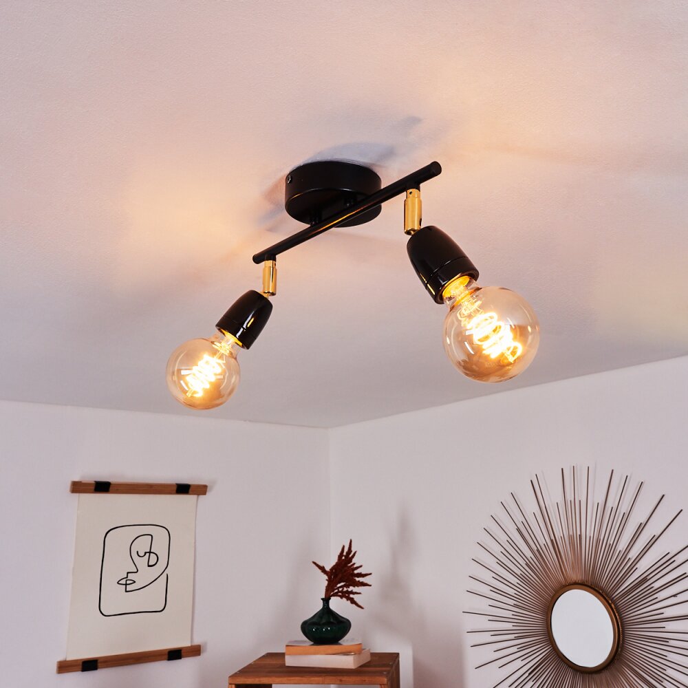 Musland Deckenleuchte Gold, Schwarz, 2-flammig main product photo