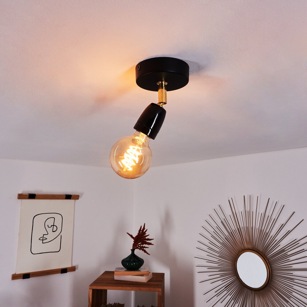 Musland Deckenleuchte Gold, Schwarz, 1-flammig main product photo