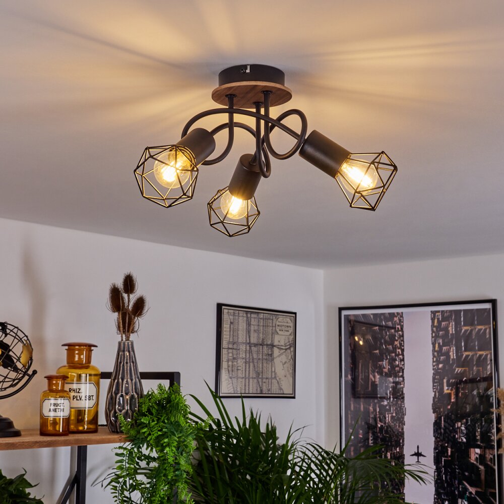 Baripada Deckenleuchte Braun, Schwarz, 3-flammig main product photo
