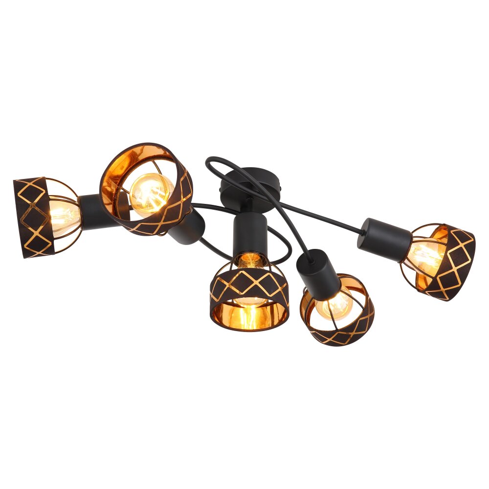 Globo BLANCA Deckenleuchte Schwarz, 5-flammig main product photo