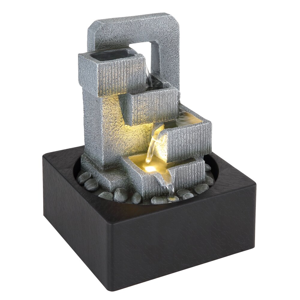 Globo FONTANA Zimmerbrunnen LED Anthrazit, Grau, 1-flammig main product photo