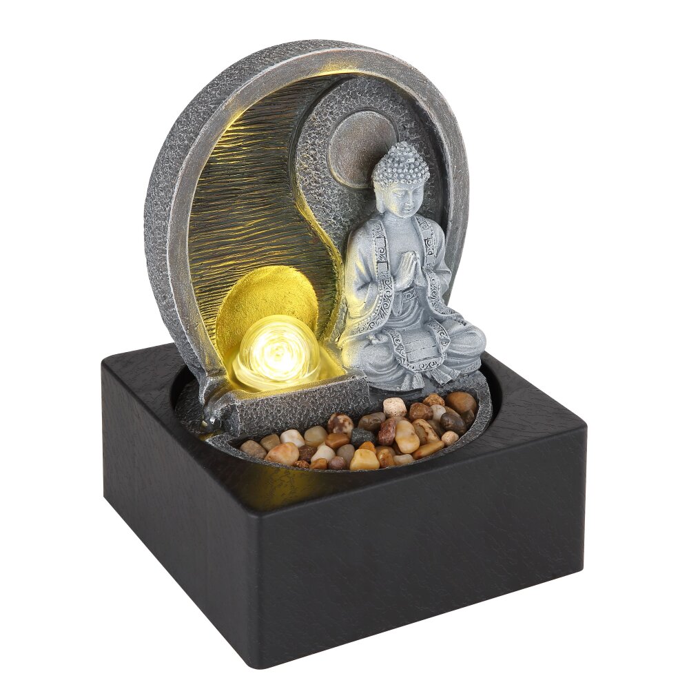 Globo FONTANA Zimmerbrunnen LED Anthrazit, Grau, 4-flammig main product photo