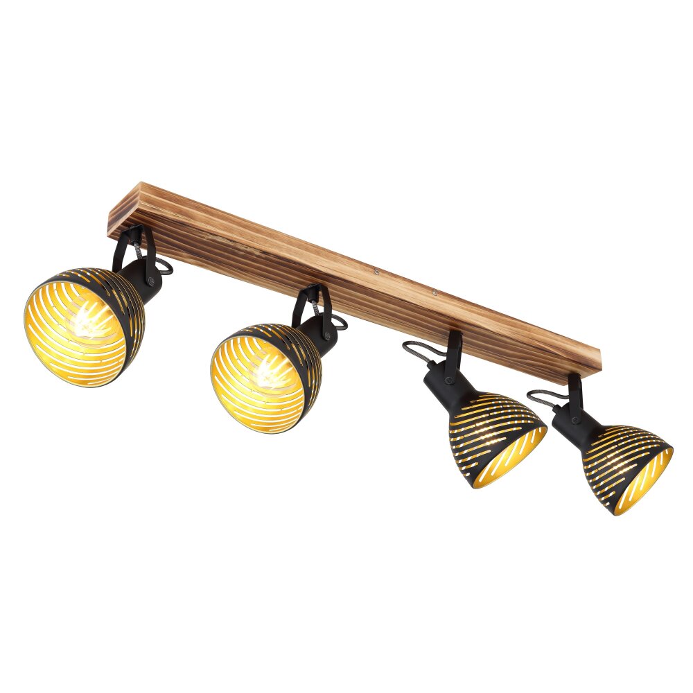 Globo LENNA Deckenleuchte Holz dunkel, Schwarz, 4-flammig main product photo