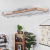 Salmi Deckenpanel LED Holzoptik, Schwarz, Weiß, 1-flammig