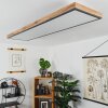 Salmi Deckenpanel LED Holzoptik, Schwarz, Weiß, 1-flammig, Fernbedienung