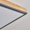 Salmi Deckenpanel LED Holzoptik, Schwarz, Weiß, 1-flammig, Fernbedienung