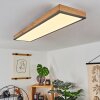 Salmi Deckenpanel LED Holzoptik, Schwarz, Weiß, 1-flammig