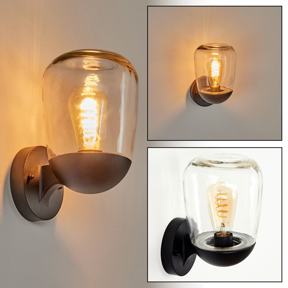 Ystheim Außenwandleuchte Schwarz, 1-flammig main product photo