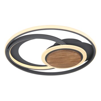 Globo NIRRA Deckenleuchte LED Holz dunkel, Schwarz, 1-flammig Globo NIRRA Deckenleuchte LED Holz dunkel, Schwarz, 1-flammig