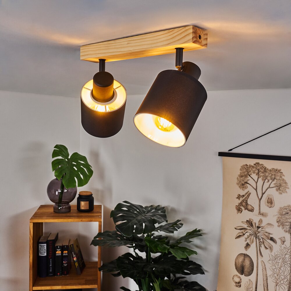 Sumlili Deckenleuchte Naturfarben, Schwarz, 2-flammig main product photo