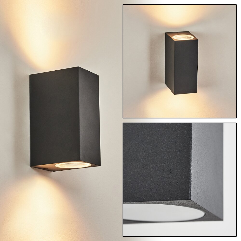 Skaabu Außenwandleuchte Schwarz, Weiß, 2-flammig main product photo