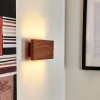 Mosambik Wandleuchte LED Braun, Holz dunkel, Nickel-Matt, 1-flammig