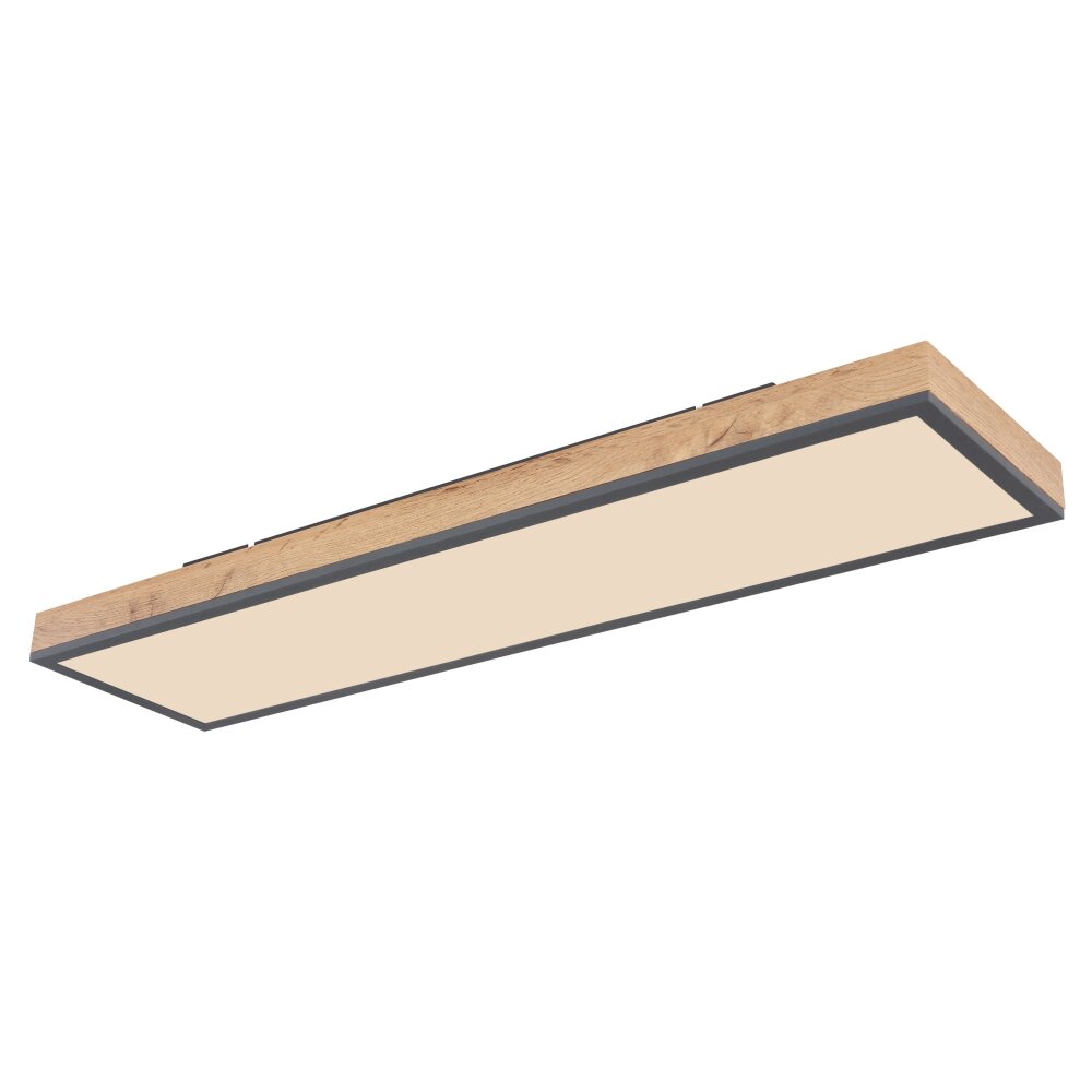Globo DORO Deckenpanel LED Holzoptik, Schwarz, 1-flammig, Fernbedienung main product photo