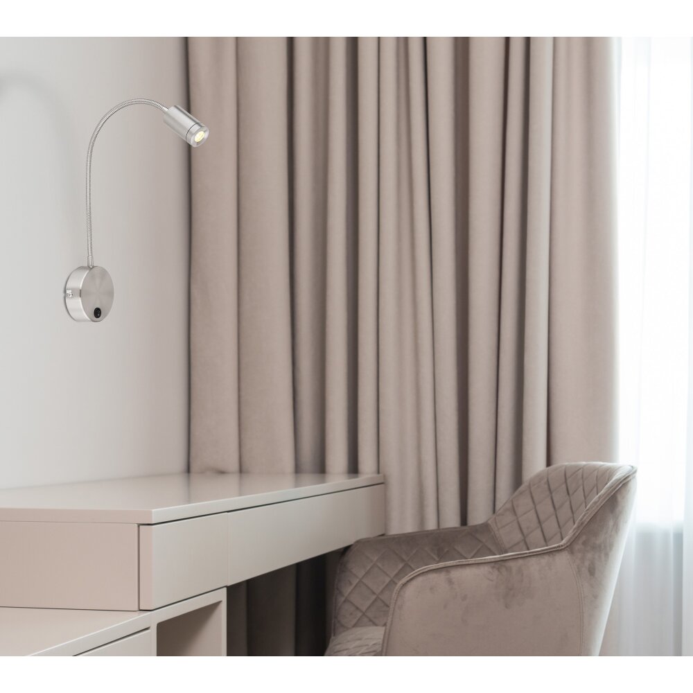 Globo MILLY Wandleuchte LED Nickel-Matt, 1-flammig main product photo