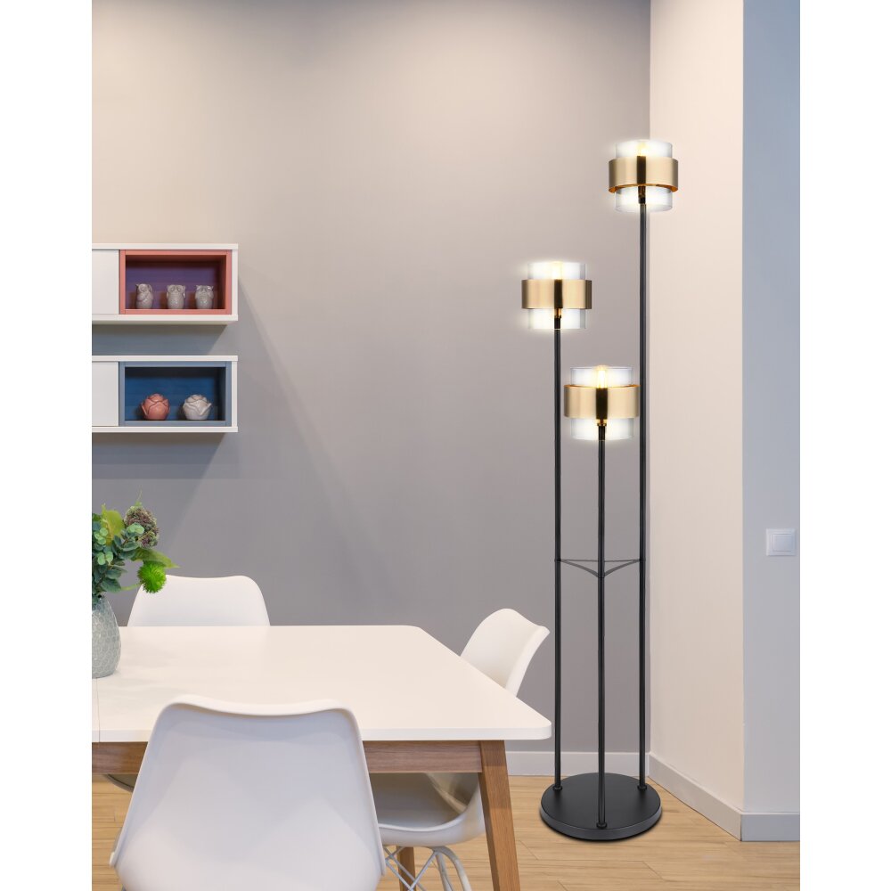 Globo MILLEY Stehleuchte Schwarz, 3-flammig main product photo